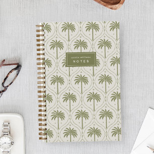 Heritage Olive   Palm Trellis Personalized Notebook
