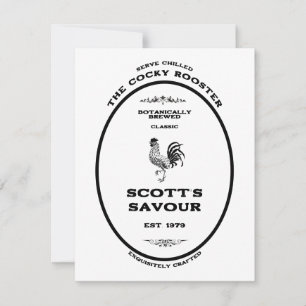 Heritage Rooster Vintage Personalized Stationery Card