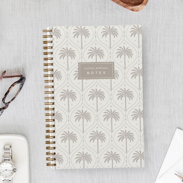 Heritage Taupe | Palm Trellis Personalized Notebook (Creator Uploaded)