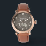 Heritage Time Vintage Watch<br><div class="desc">This elegant Heritage Time watch features a rich marbled background blending deep brown and soft gray tones, creating a timeless antique-inspired look. The natural stone-like pattern gives the design a refined vintage character that feels both classic and sophisticated. Large ivory numbers in a stylish vintage typeface add warmth and contrast...</div>