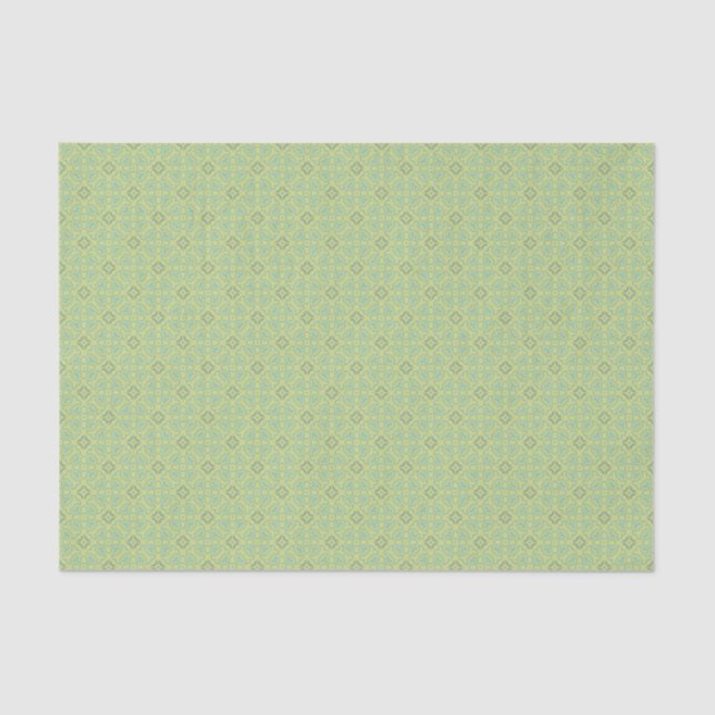 Heritage Western Geometric Classic Green Tissue Paper (Front)