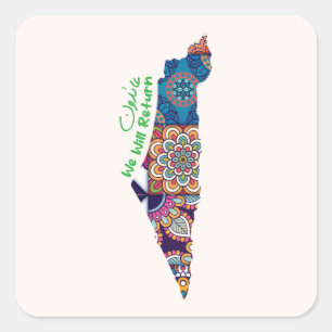  Heritage Within the Map of Palestine Square Sticker