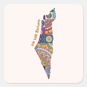  Heritage Within the Map of Palestine Square Sticker