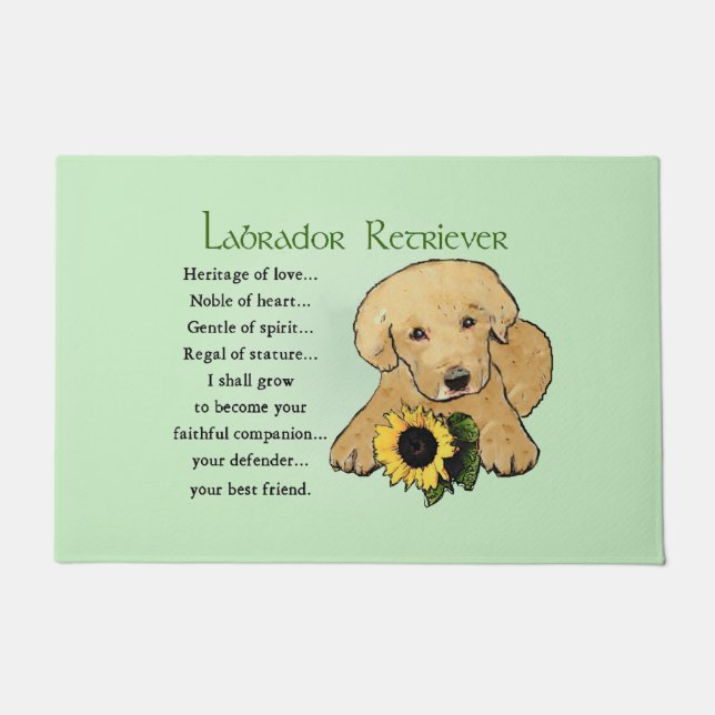 Heritage Yellow Lab Puppy  Doormat (Front)