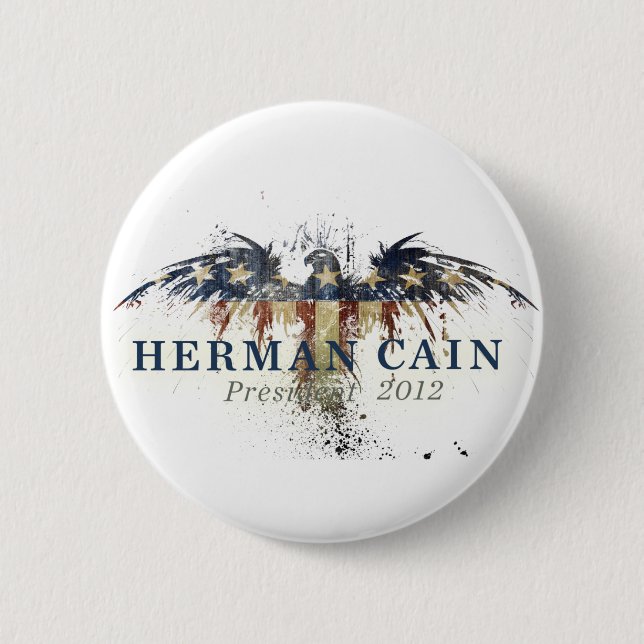 Herman Cain for President 2 Inch Round Button (Front)