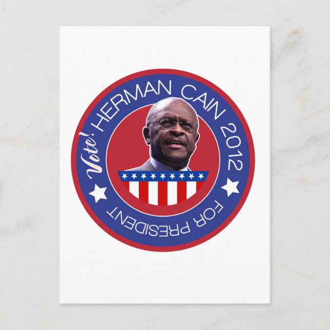 Herman Cain for US President 2012 Postcard (Front)