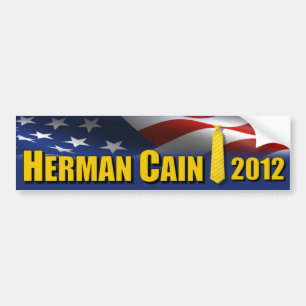 Herman Cain Yellow Tie 2012 Bumper Sticker