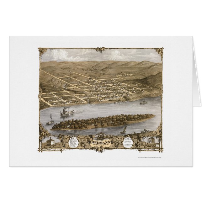 Hermann, carte panoramique de MOIS - 1869 (Devant horizontal)