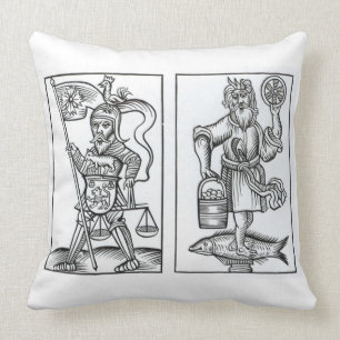 Hermensul or Irmensul (left) and Crodon (right) id Throw Pillow