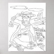 Hermes Colouring Page Print