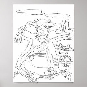 Hermes Colouring Page Print