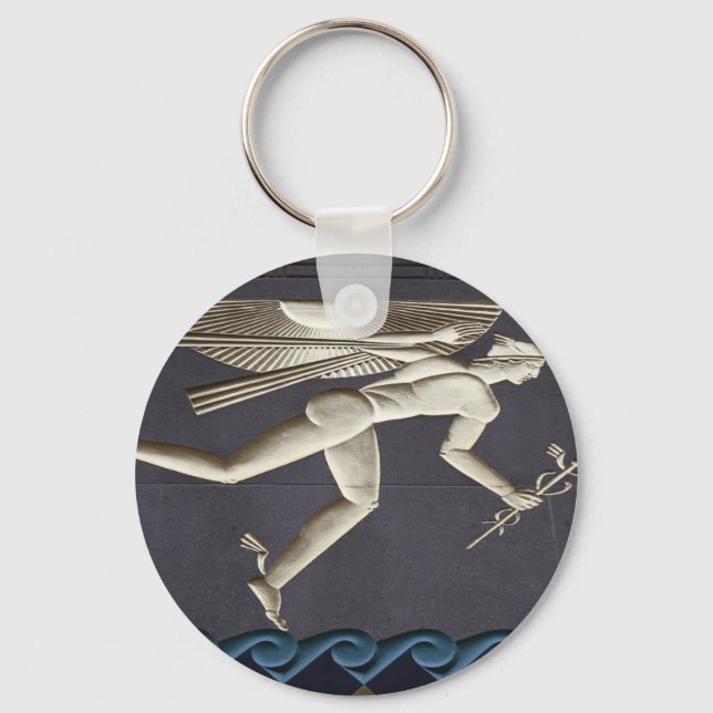 Hermes - Herald of the Greek Gods in NYC Keychain (Front)