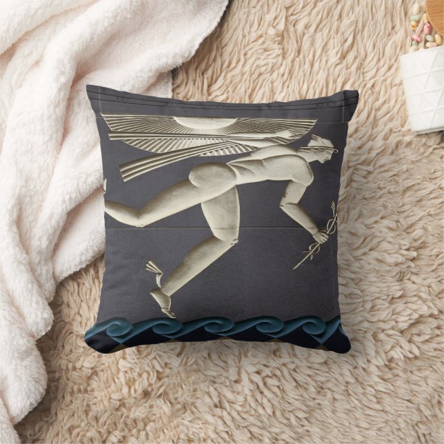 Hermes - Herald of the Greek Gods in NYC Throw Pillow (Blanket)