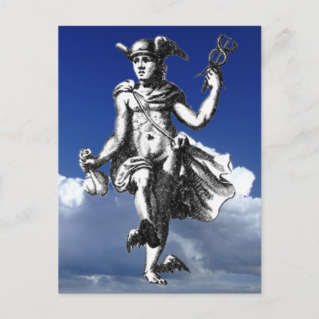 Hermes Mercury Medieval Alchemist Postcard (Front)