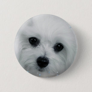 Hermes the Maltese 2 Inch Round Button