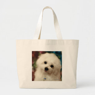 Hermes the Maltese Large Tote Bag