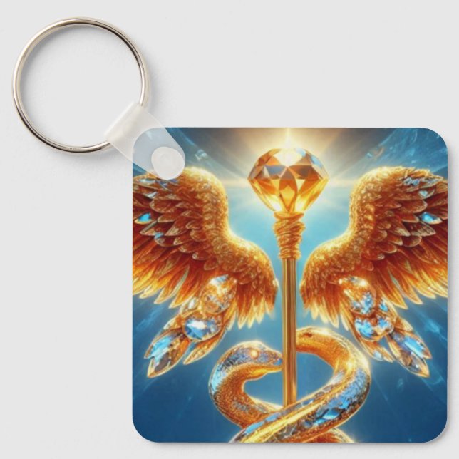 Hermes Winged Staff  Keychain (Front)