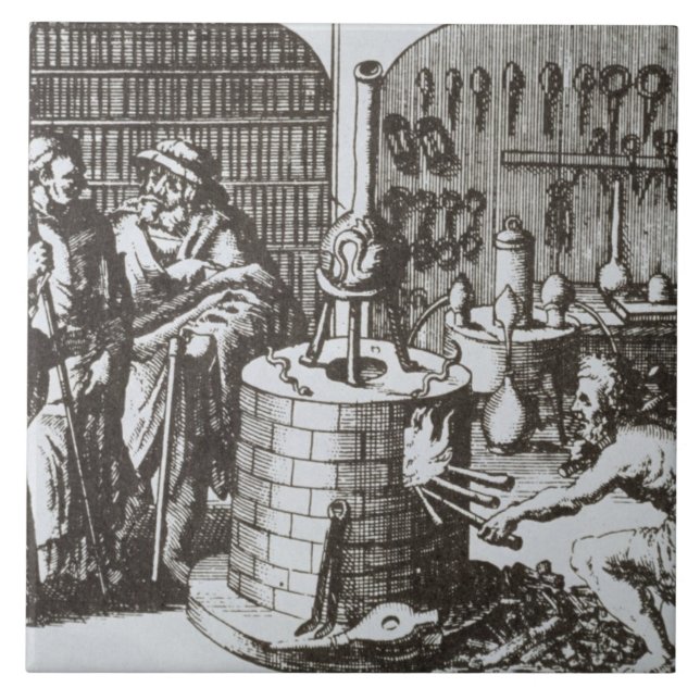 Hermetic Philosophers and an Alchemist, from 'Muse Tile (Front)