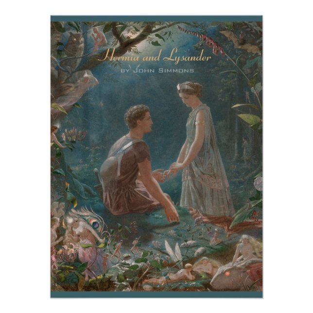 Hermia and Lysander John Simmons Shakespeare Poster (Front)