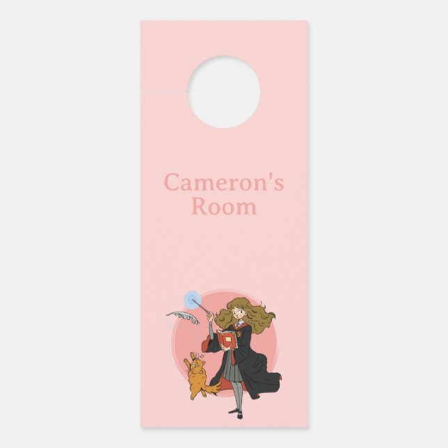 Hermione and Crookshanks Wingardium Leviosa Door Hanger (Front)