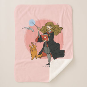 Hermione and Crookshanks Wingardium Leviosa Sherpa Blanket