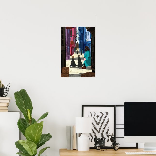Hermione, HARRY POTTER™, & Hagrid in Diagon Alley Poster (Home Office)