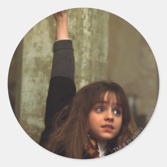 Hermione raises her hand classic round sticker (Front)
