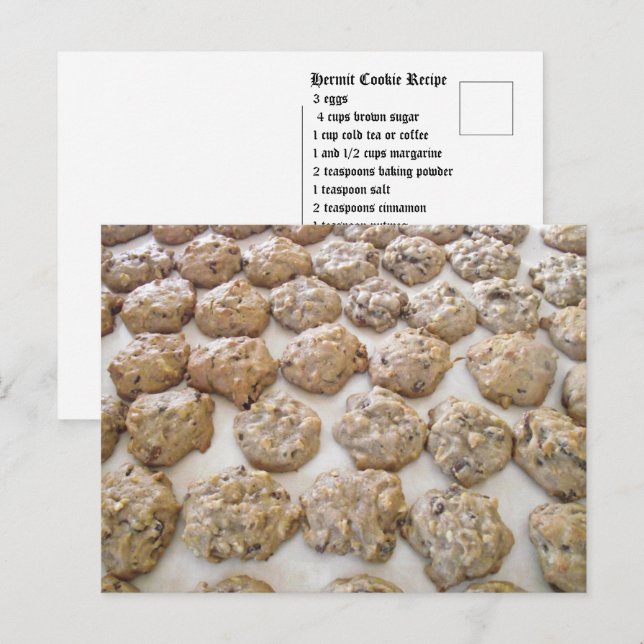 Hermit Cookie Recipe Postcard (Front/Back)