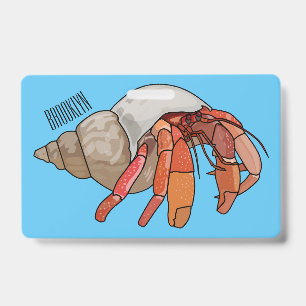 Hermit crab cartoon illustration badge
