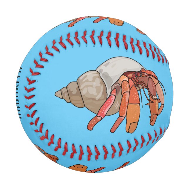 Hermit crab cartoon illustration baseball (Front Left)