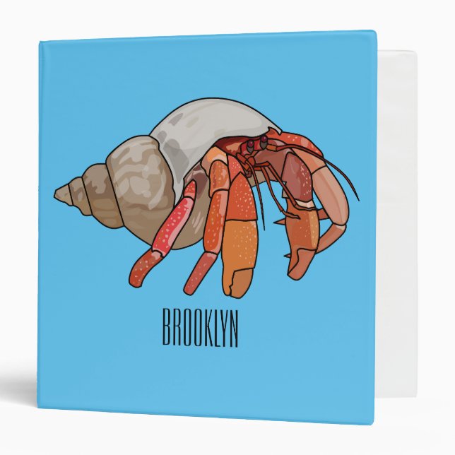 Hermit crab cartoon illustration binder (Front/Inside)
