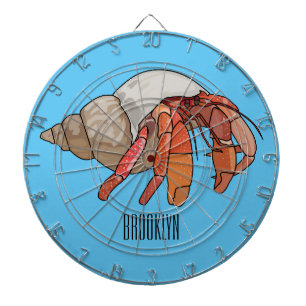 Hermit crab cartoon illustration dartboard