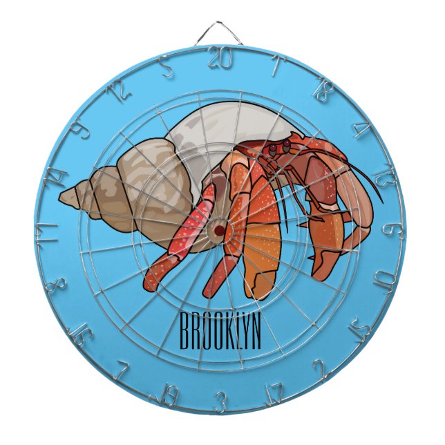 Hermit crab cartoon illustration dartboard (Front)