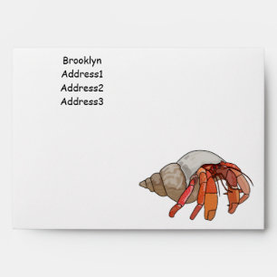 Hermit crab cartoon illustration envelope