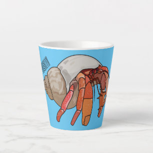 Hermit crab cartoon illustration latte mug