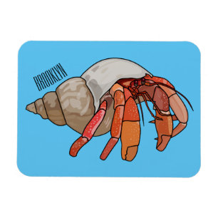 Hermit crab cartoon illustration magnet