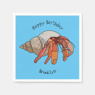 Hermit crab cartoon illustration napkin