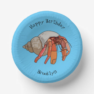 Hermit crab cartoon illustration paper plate