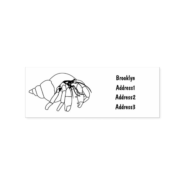 Hermit crab cartoon illustration rubber stamp (Imprint)