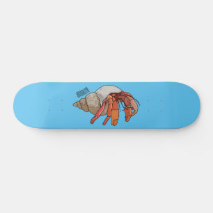 Hermit crab cartoon illustration skateboard