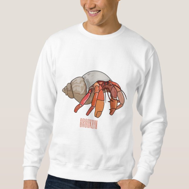 Hermit crab cartoon illustration sweatshirt (Front)