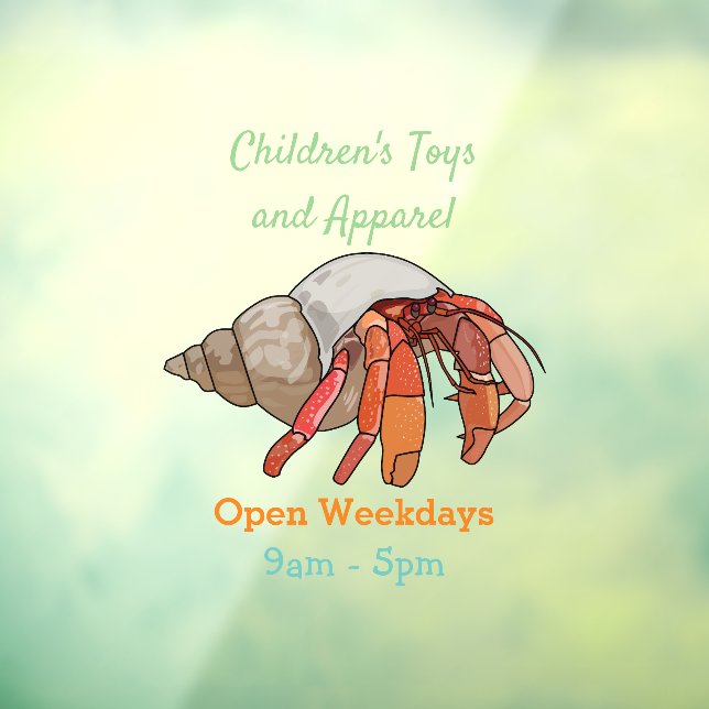 Hermit crab cartoon illustration window cling (Sheet 3)