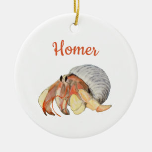 Hermit Crab Ceramic Ornament