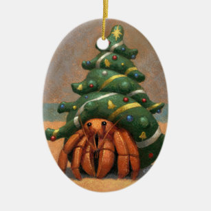 Hermit Crab Christmas Ornament