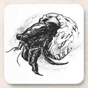 Hermit Crab in Black Coaster