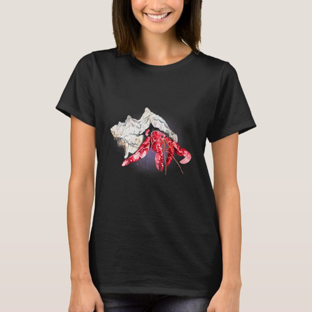 Hermit Crab Watercolor Fantasy Mythical Mystic T-Shirt (Front)