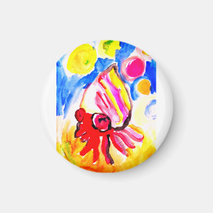 Hermit crab watercolor fun magnet