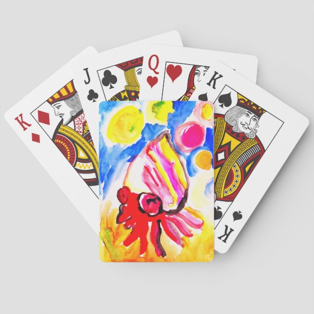Hermit crab watercolor fun playing cards (Back)