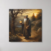 Hermit with a lantern. Hermit from tarot