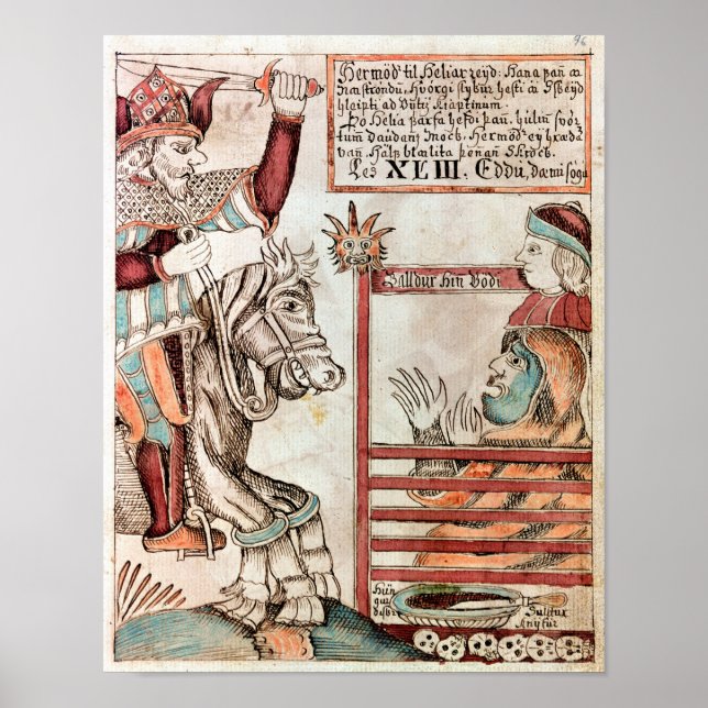 Hermod astride Sleipnir Poster (Front)